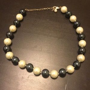 Navy and pearl necklace